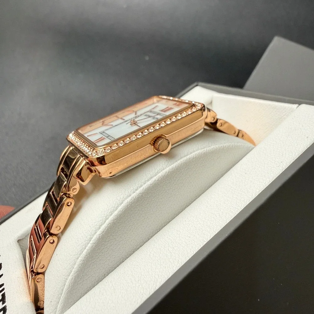 Armitron 75/5841RG Women's Crystal Accented Rose Gold Bracelet‎ Watch New Batter